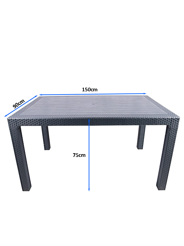 Πλαστικό τραπέζι Terra Rattan | Μεγάλο τραπέζι εξωτερικού χώρου